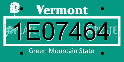 1E07464 Vermont License Plate