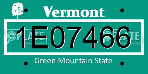 1E07466 Vermont License Plate