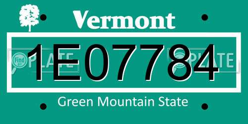 1E07784 Vermont License Plate