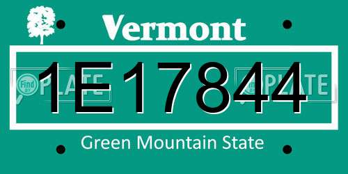 1E17844 Vermont License Plate