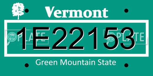 1E22153 Vermont License Plate