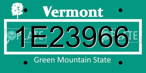 1E23966 Vermont License Plate
