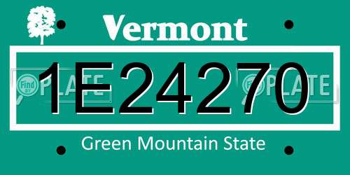 1E24270 Vermont License Plate