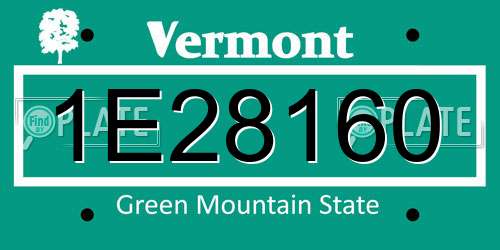 1E28160 Vermont License Plate