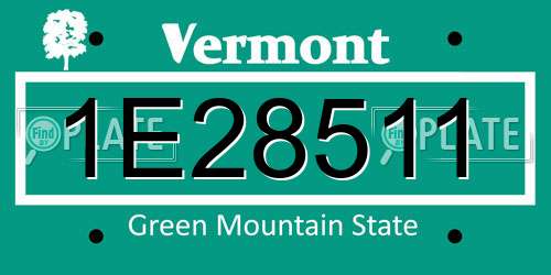 1E28511 Vermont License Plate
