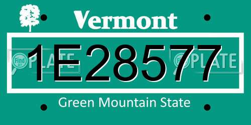1E28577 Vermont License Plate