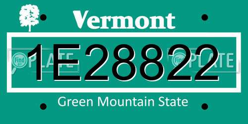 1E28822 Vermont License Plate