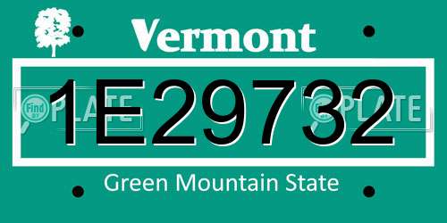 1E29732 Vermont License Plate