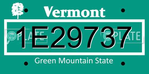 1E29737 Vermont License Plate