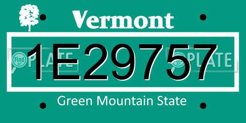 1E29757 Vermont License Plate