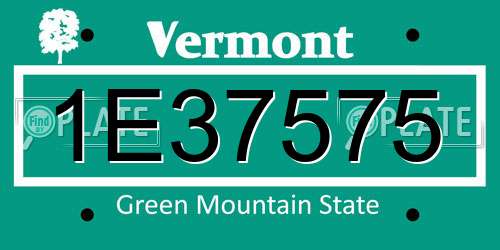 1E37575 Vermont License Plate