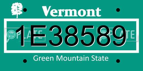 1E38589 Vermont License Plate