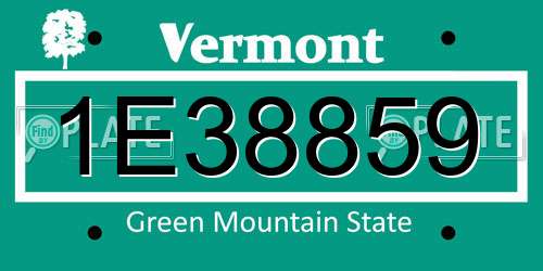 1E38859 Vermont License Plate