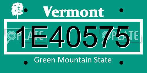 1E40575 Vermont License Plate