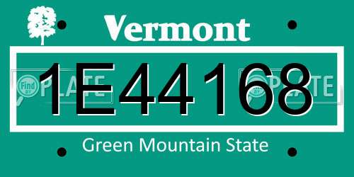 1E44168 Vermont License Plate