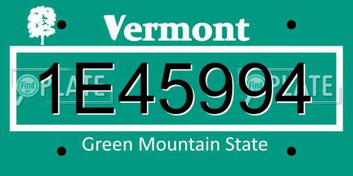 1E45994 Vermont License Plate