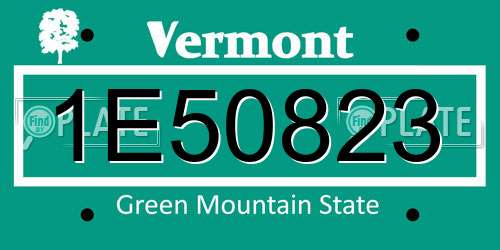 1E50823 Vermont License Plate