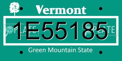 1E55185 Vermont License Plate
