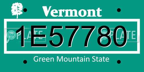 1E57780 Vermont License Plate