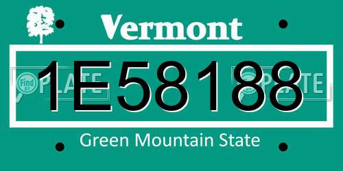 1E58188 Vermont License Plate