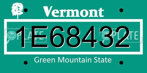 1E68432 Vermont License Plate
