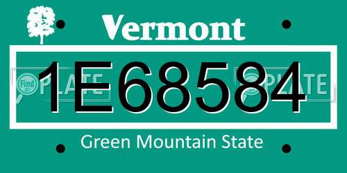 1E68584 Vermont License Plate