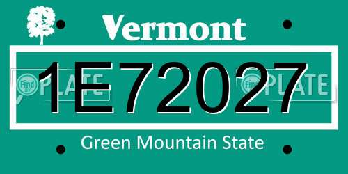 1E72027 Vermont License Plate