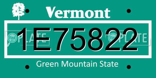 1E75822 Vermont License Plate