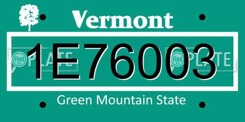 1E76003 Vermont License Plate