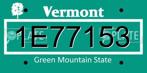 1E77153 Vermont License Plate