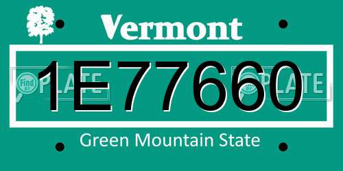1E77660 Vermont License Plate