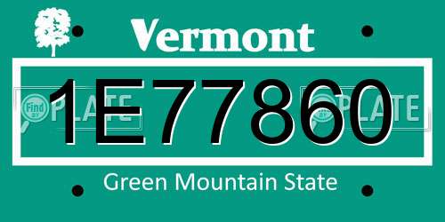 1E77860 Vermont License Plate