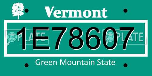 1E78607 Vermont License Plate