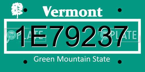 1E79237 Vermont License Plate