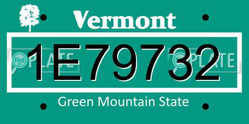 1E79732 Vermont License Plate