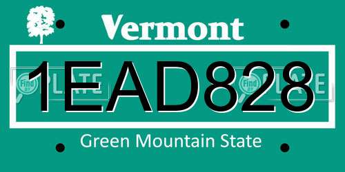 1EAD828 Vermont License Plate
