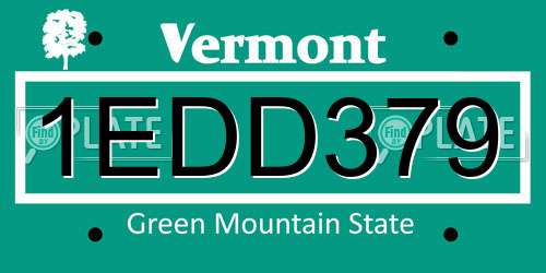1EDD379 Vermont License Plate