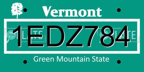 1EDZ784 Vermont License Plate