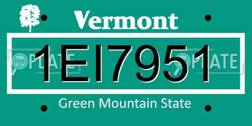 1EI7951 Vermont License Plate