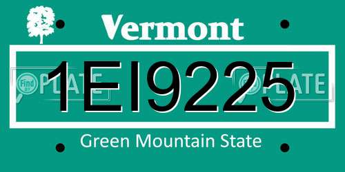 1EI9225 Vermont License Plate