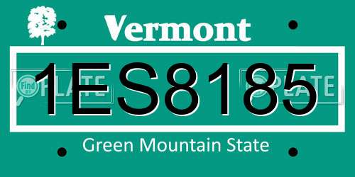 1ES8185 Vermont License Plate