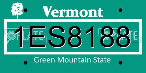 1ES8188 Vermont License Plate