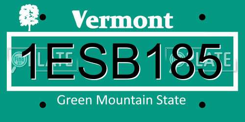 1ESB185 Vermont License Plate