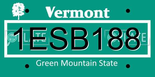 1ESB188 Vermont License Plate