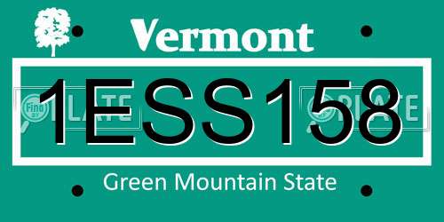 1ESS158 Vermont License Plate
