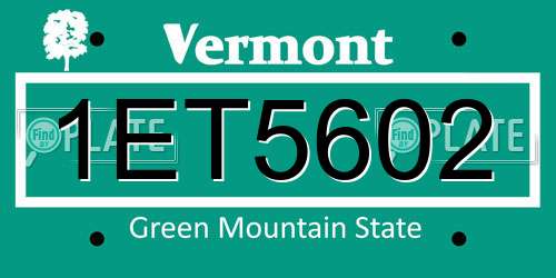 1ET5602 Vermont License Plate
