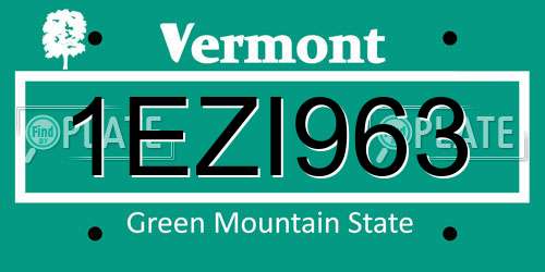 1EZI963 Vermont License Plate