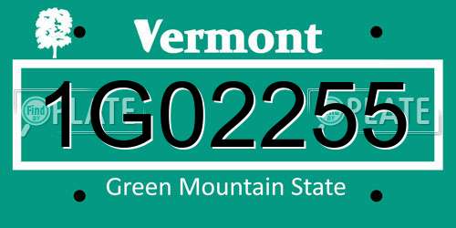1G02255 Vermont License Plate