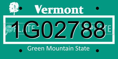 1G02788 Vermont License Plate