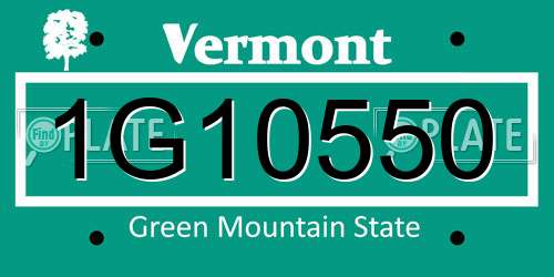 1G10550 Vermont License Plate